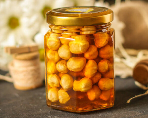 Honey and nuts grain, tasty and healthy dessert.