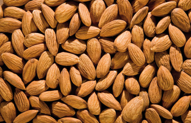 Lots of natural almond kernels