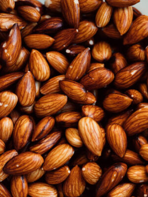 Soaked almonds.